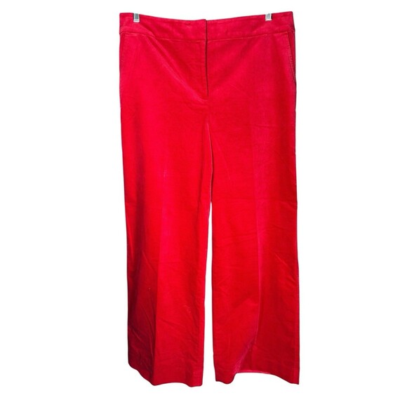 Talbots Women’s Red Velvet Wide Leg Pants Size 16 High Rise Holiday Party Career - Picture 1 of 8